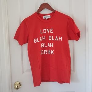 Wildfox Love Blah Blah Blah Drink Distressed Graphic Tee Sz XS